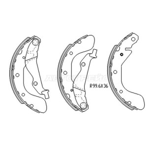 Колодки тормозные барабанные зад CHEVROLET COBALT 11-/RAVON R3/R4 17-/AVEO 03-08 SAT