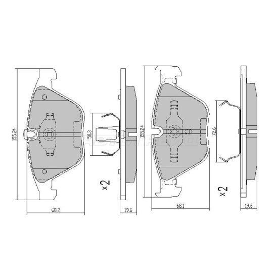 Колодки тормозные перед BMW E82/E90/92/90/E60/63/65/E89/E84 SAT