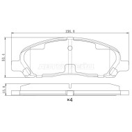 Колодки тормозные перед MITSUBISHI GRANDIS 97-03/CHARIOT 97-02/RVR 97-02  4WD SAT