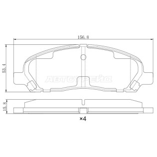 Колодки тормозные перед MITSUBISHI GRANDIS 97-03/CHARIOT 97-02/RVR 97-02  4WD SAT