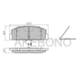 Колодки тормозные зад MAZDA PREMACY GP# 99-05/FAMILIA BJ# 98-03/ MAZDA 6/ATENZA GG#/GY# 02-07 AKEBONO