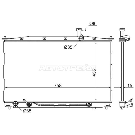 Радиатор Hyundai Santa Fe 05-12 SAT