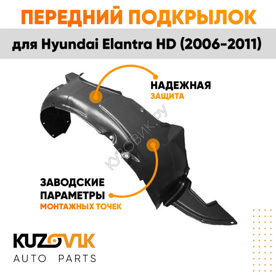 Подкрылок передний правый Hyundai Elantra HD (2006-2011) KUZOVIK