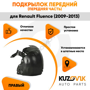 Подкрылок передний левый Renault Fluence (2009-2013) передняя часть KUZOVIK