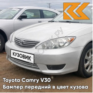 Бампер передний в цвет кузова Toyota Camry V30 (2004-2006) рестайлинг 062 - WHITE CRYSTAL SHINE - Белый